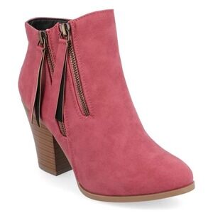 Journee Collection Vally Ankle Booties Wine Size 7 – New With‎ Tags